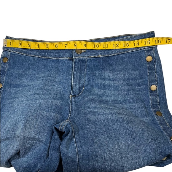 New York & Co Soho Side Snap Break Away Wide Leg Jeans Cotton Size 4 Blue - Picture 12 of 16